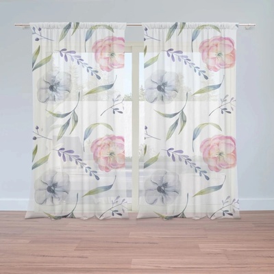 Sablio Záclony Letní květy: 2ks 150x250cm
