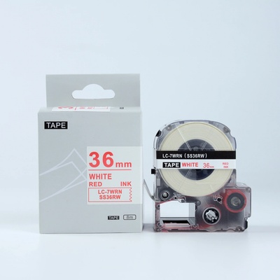 Epson LK-7WRN, SS36RW, 36mm x 9m, červená tlač / biely podklad, kompatibilná páska