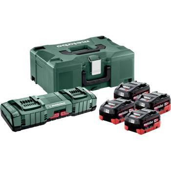 Metabo Базов комплект (зарядно + батерии) 18V / 4x LiHD 8.0 Ah + ASC 145 DUO + куфар 685135000 (685135000)