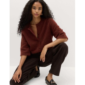 Marks & Spencer Свободен кардиган от смес вълна и алпака Marks & Spencer кафява Marks & Spencer | Kafyav | ЖЕНИ | S