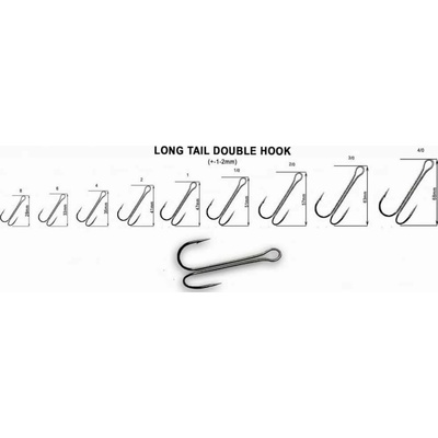 Crazy Fish Dvojháček Long Tail Double Hook vel.1 4 ks