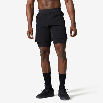 Domyos Pánské fitness kraťasy 2v1 černá