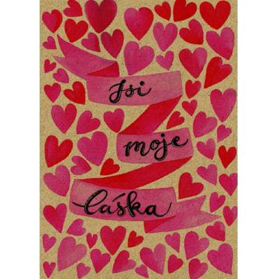 Baloušek BeBechy - přání Láska, A6, kraftový papír