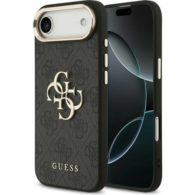 GUESS PU Leather 4G Metal Logo Gold Frame Задний чехол за iPhone Air Black Guess | Cheren | МЪЖЕ | UNI