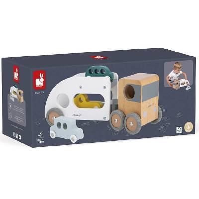 Игрален комплект Janod - Автовоз с 3 коли Bolid (J04637)