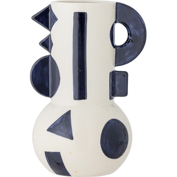 Bloomingville Ваза Graphica 24 см бяло-синя (82062635)