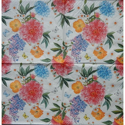 TETE obrúsky Pivoňky a zelene větvičky 33x33cm