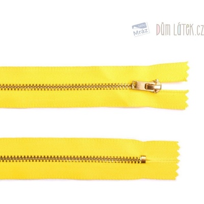 Zip mosadzný nedeliteľný svetlo žltý 18 cm