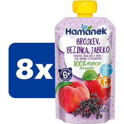 Hamánek kapsička Broskev bezinka jablko 8 x 100 g