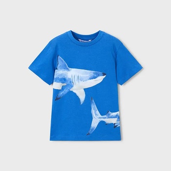 MAYORAL Синя тениска къс ръкав мотив акули за мини момче Mayoral