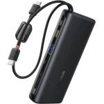 Baseus EnerFill FC41 преносимо зарядно устройство с бързо зареждане, 25 000 mAh, 145 W, с вградени 2 USB Type-C кабела, черно (E0028H03)