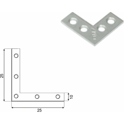 Domax NA montážny rohovník 25 - 25 x 25 x 10 x 1.5 mm 4 ks