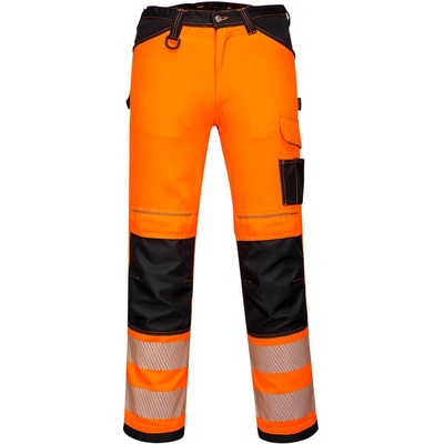 Portwest PW303 PW3 Hi Vis Reflexné strečové nohavice oranžová/oranžová/čierna oranžová/čierna