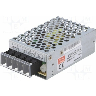 MEAN WELL SD-15A-24 Měnič: DC/DC; 15W; Uvst: 9,2÷18VDC; Uvýst: 24VDC; Ivýst: 0,625A; SD
