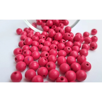 Detoa dřevěné korálky tmavě růžové 8 mm 10 ks – Zboží Dáma
