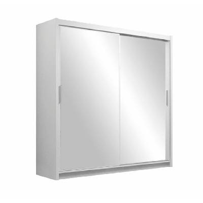 Casarredo PARIS, šatní skříň s posuvnými dveřmi 120cm, bílá / zrcadla