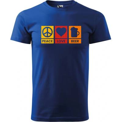 Dobrý Triko pánské tričko Peace love beer Královsky modrá – Hledejceny.cz