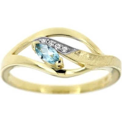 Zlatnictví U Kostela Dámský zlatý prsten s modrým kamínkem 304M