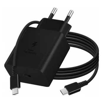 Samsung Зарядно устройство Samsung тип-c контакт, 45w, pd бързо зарядно устройство + кабел тип-c, 180 см, черно, насипно (EP-T4510XBE + USB-C kábel gigapack)