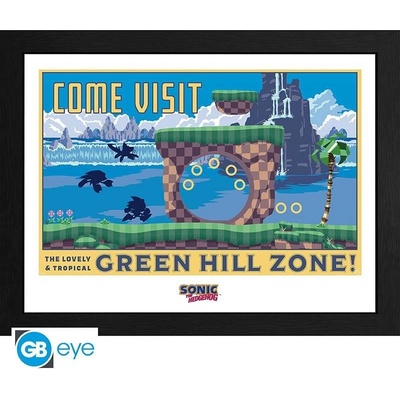 Sonic Zarámovaný plakát - Green Hill Zone