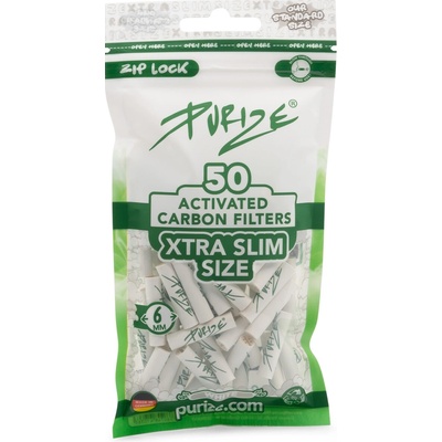 Purize uhlíkové filtre xtra slim 6 mm biele 50 ks