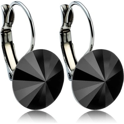 Nubis ocelové s krystaly Swarovski black jet NBS12-BJ