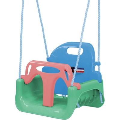 Aga4Kids Detská hojdačka s ohrádkou MR4512-3 zelená/modrá