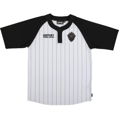 Creature tričko Fiend Work S/S Baseball Jersey White/Black Stripe