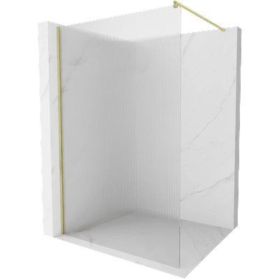 Mexen Kioto стена за душ Walk-in 130 x 200 cm, ивици 8 mm, златна четкована - 800-130-101-55-09 (800-130-101-55-09)