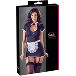 Cottelli Collection - костюм секси камериерка с жартиери - черно-бял - XL