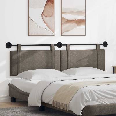 vidaXL Висяща табла Монтиране на стена Сив 170 x 55 x 5 см Антично PU (42031480)