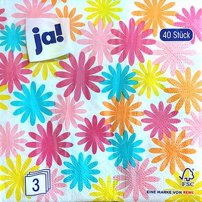 Ja! Motiv Servietten Floral 40ks 33x33cm