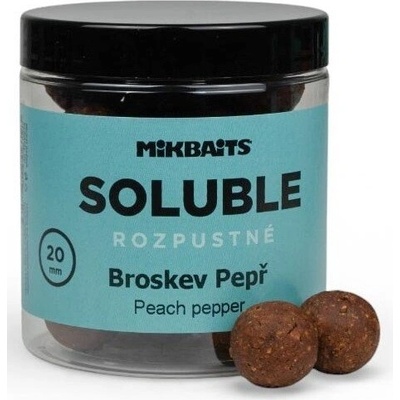Mikbaits Rozpustné Boilie Soluble Broskyňa Korenie 250 ml - 20 mm