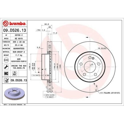 Brzdový kotúč BREMBO 09.D526.13