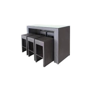 Horecano Бар сет 7части(gg-bt480cw)КАФЯВ(pvc ратан/алуминиева рамка) (0195233)