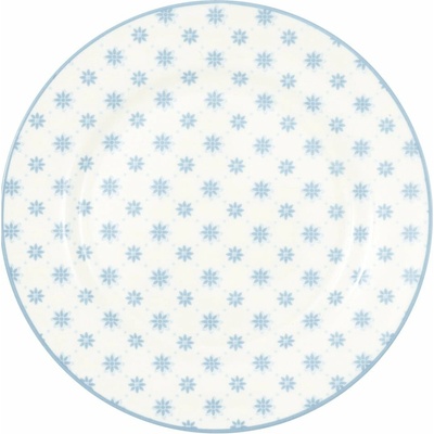 Green Gate Modrý porcelánový dezertní talíř Laurie 20,5 cm