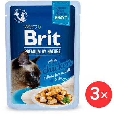 Brit Premium by Nature Cat Delicate Fillets in Gravy with Chicken 3× 85 g