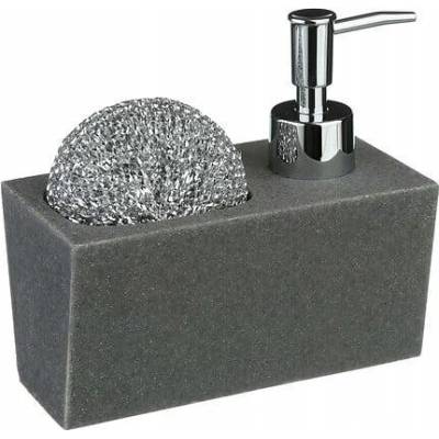 5five Simply Smart Dávkovač saponátu Stone, šedá/s chromovými prvky, 170ml