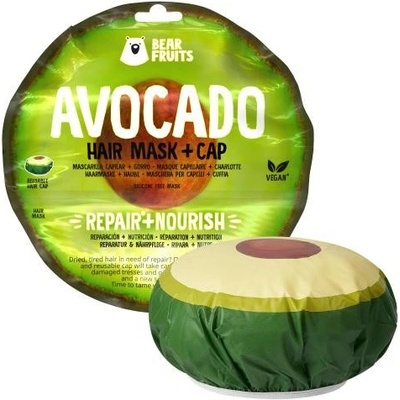 Bear Fruits Avocado Hair Mask + Cap regeneračná a vyživujúca maska na vlasy 20 ml
