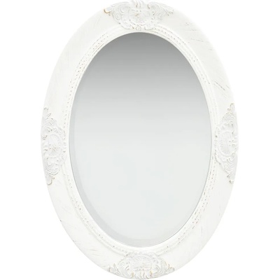 vidaXL Стенно огледало, бароков стил, 50x70 см, бяло (320352)