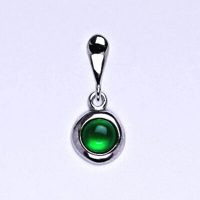 Čištín Stříbrný přívěsek přírodní green agate,zelený achát P 1470 22