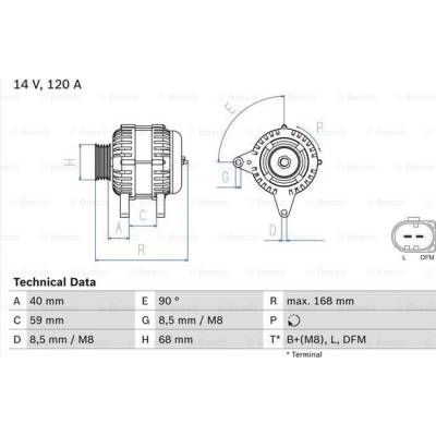 BOSCH Alternátor 0986041140