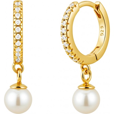 Olivie stříbrné náušnice s perlou GOLD 9349