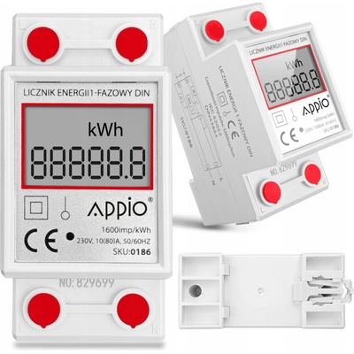 Appio Jednofázový elektroměr na DIN lištu