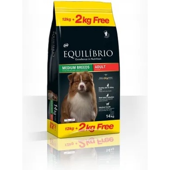 Equilibrio Adult Dog Medium Breeds - Пълноценна храна за израснали кучета от средни породи 12 + 2 kg