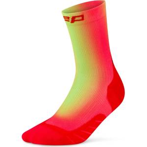 CEP Мъжки туристически чорапи CEP Run Edt. Gradient Socks Mid Cut 5.0 Running socks - Red / Lime - размер IV (207-1138-0312)
