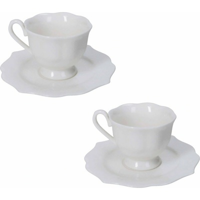 Brandani Biele šálky v súprave 2 ks z kostného porcelánu Queen 80 ml