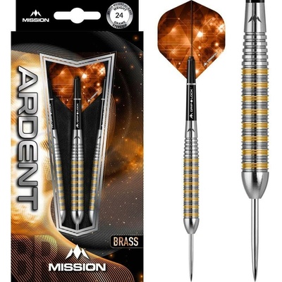 Sada steel šípok Mission Ardent M2 24g, brass
