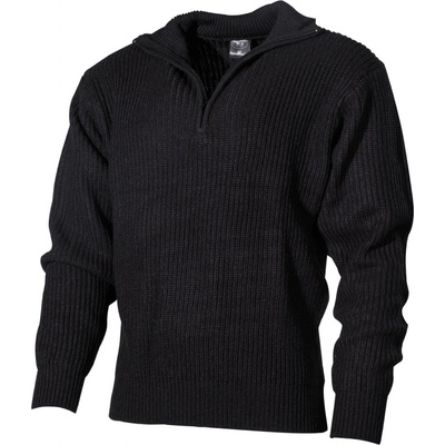 Sveter MFH Troyer krátky zips čierna