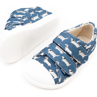 Mido shoes Barefoot detské plátenky Mido Doggy blue modré